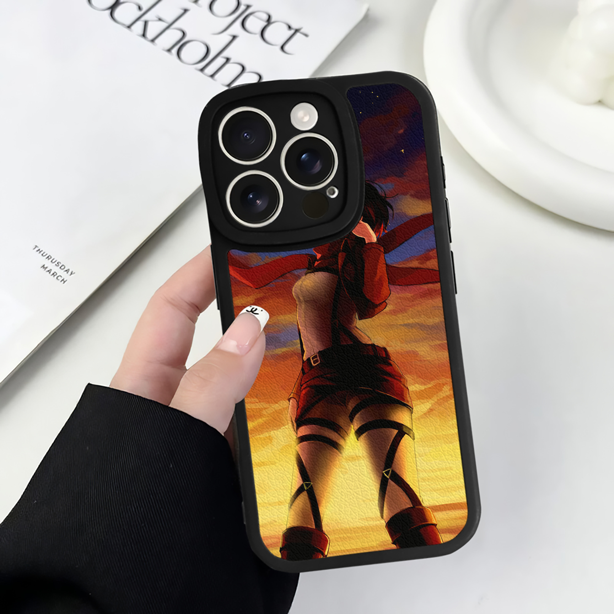 （画像用） 進撃の巨人 Attack on Titan 【iPhone 16シリーズ対応】シリコンスマホケース（レザー調） 材質：シリコン